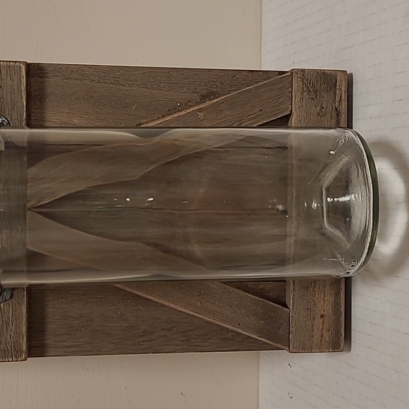 Beautiful Wood Board with Glass Bottle Wall Sconce - Picture 4 of 15